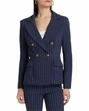Chiara Boni Goldas Pinstriped Double-Breasted Jacket - Blue