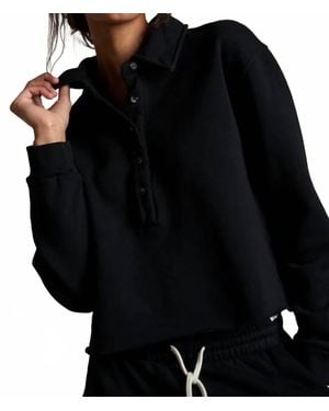PERFECTWHITETEE Vinny Collared Sweatshirt - Black