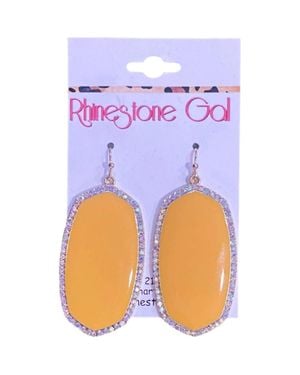 Bosuk Enamel Rhinestone Drop Earrings - Blue