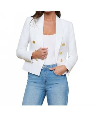 L'Agence Brooke Open Front Blazer - White