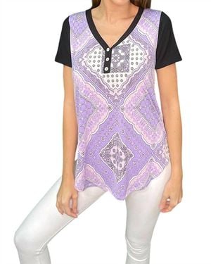 Sew In Love Bandana Print Top - Purple