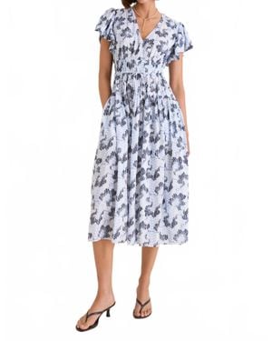 Ulla Johnson Lyria Printed Cotton Midi Dress - Blue