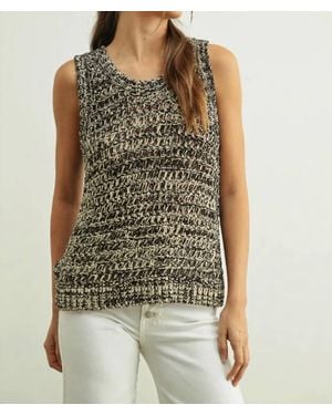 Miou Muse Sleeveless Two Tone Knit Top - Green