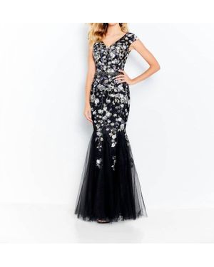Cameron Blake Tulle Trumpet Dress - Black