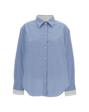 Acne Studios Clear Shirt With Classic Collar And Contrasting Cuffs - Blue