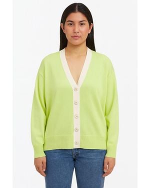InCashmere Cashmere V-Neck Cardigan - Green
