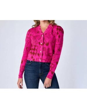 CROSBY BY MOLLIE BURCH Jovie V-Neck Long Sleeve Cardigan - Pink
