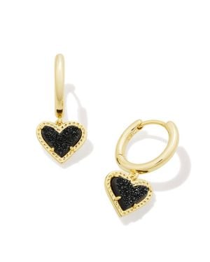 Kendra Scott Ari Heart Huggie Earrings - Metallic