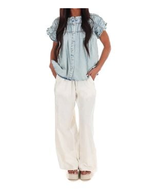 Sunday Edition Soft Skies Ruffle Top - Blue