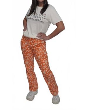 Baevely By Wellmade Floral Pants - Orange