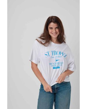 Sunny Somewhere St Tropez Boyfriend Tee - Gray