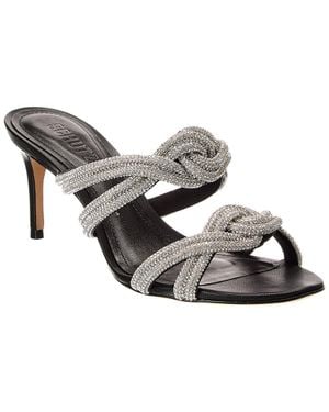 SCHUTZ SHOES Jocelyn Mule Leather Sandal - Gray