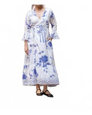 NIBI Rhode Wrap Maxi Dress - Blue