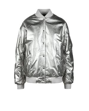 IRO Leather Bomber Jacket - Gray