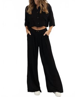 Minco Float On Collar Pant Set - Black