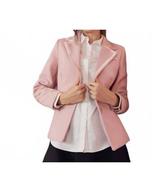 Esteem Couture Ny Valentina Herringbone Blazer - Pink