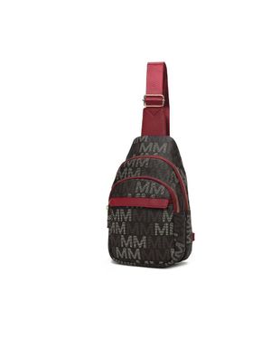 MKF Helaena M Logo Printed Vegan Leather Sling Bag By Mia K - Black