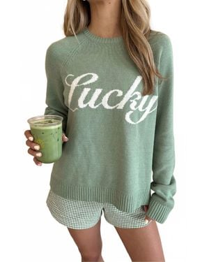 Show Me Your Mumu Lucky Graphic Sweater - Green