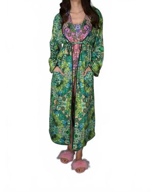 Faire Floral Reversible Robe - Green