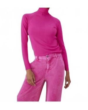 Summum Turtleneck Basic Knit Sweater - Pink