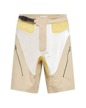 Bally Patched Paneled Buckle Cotton Shorts, Brand Size 48 (Waist - Yellow
