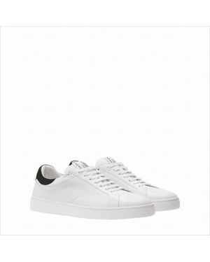 Lanvin Low-Top Calf Leather Sneakers With Contrasting Heel Tab - White