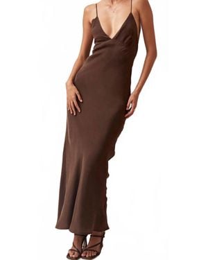 Alohas Island Midi Dress - Brown