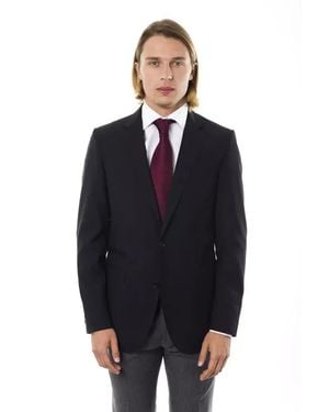 Uominitaliani Wool Blazer - Blue