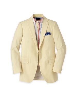 Paul Fredrick Cotton Blend Seersucker Single Breasted Notch Lapel Sport Coat - Natural