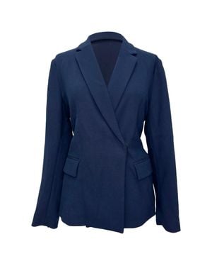 MSGM Double-Breasted Belted Blazer - Blue
