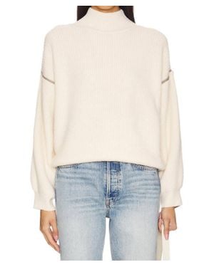 Line & Dot Katy Mock Neck Sweater - Blue