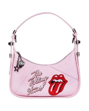 The Rolling Stones Denim Shoulder Bag - Pink