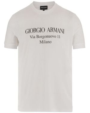 Giorgio Armani Cotton Crew Neck T-Shirt With Logo Print - Gray