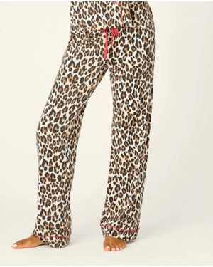 Pj Salvage Holiday Dreams Leopard Print Pants - Natural