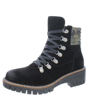 Vintage Havana Pontiac Leather Lace Up Ankle Boots - Black