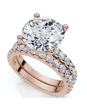 Pompeii3 Certified 3 1/2Ct Diamond Engagement Matching Wedding Rings 14K Lab Grown - Metallic
