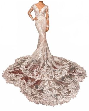 Kitty Chen Couture Julianna Sheer Mesh Dress - Natural
