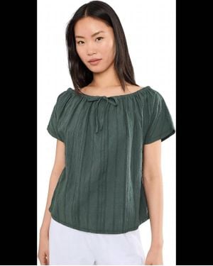 XCVI Selda Flutter Sleeve Top - Green