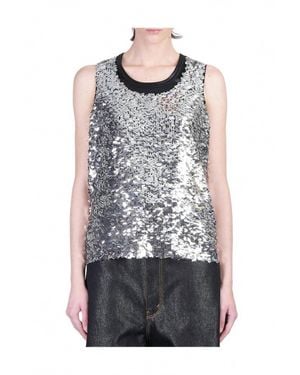Junya Watanabe Sequin-Embellished Sleeveless Top - Gray