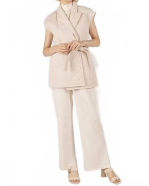 Before You Collection Quilted Wrap Vest - Natural