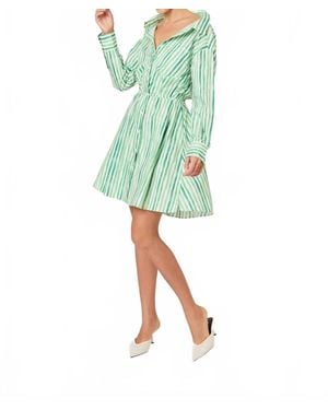 Rosie Assoulin Falling Off The Shoulder Mini Dress - Green