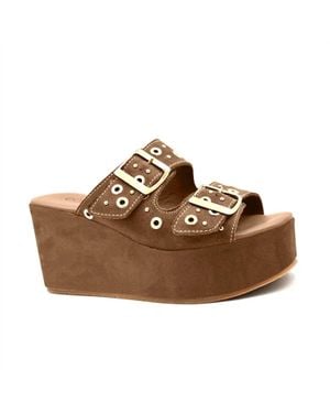 Cordani Jayne Platform Wedge Slide Sandal - Brown
