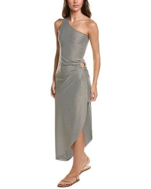 Surf Gypsy Lurex Rib One-Shoulder Maxi Dress - Gray