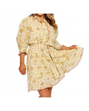 Ivy Jane Trellis Flowers Mini Dress - Yellow