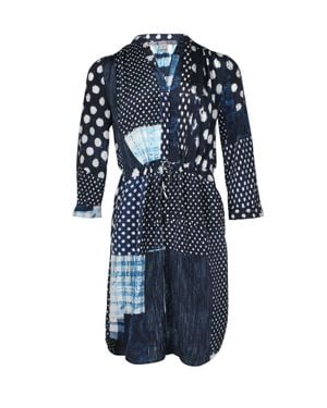 Diane von Furstenberg Polka Dot Patch Print Dress - Blue