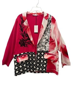 Lemon Grass Floral Blazer - Red