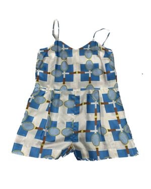 La Prestic Ouiston Tennis Racquet Midi Romper - Blue