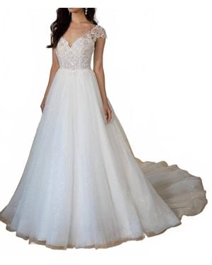 Stella York Sparkling Lace Princess Ballgown Wedding Dress - Gray