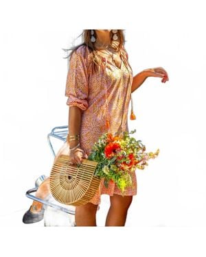 La Mer Luxe 3/4 Sleeve Emily Dress - Orange