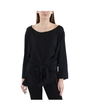 Gigi Parker Wideneck Three Quarter Sleeve Blouse - Black